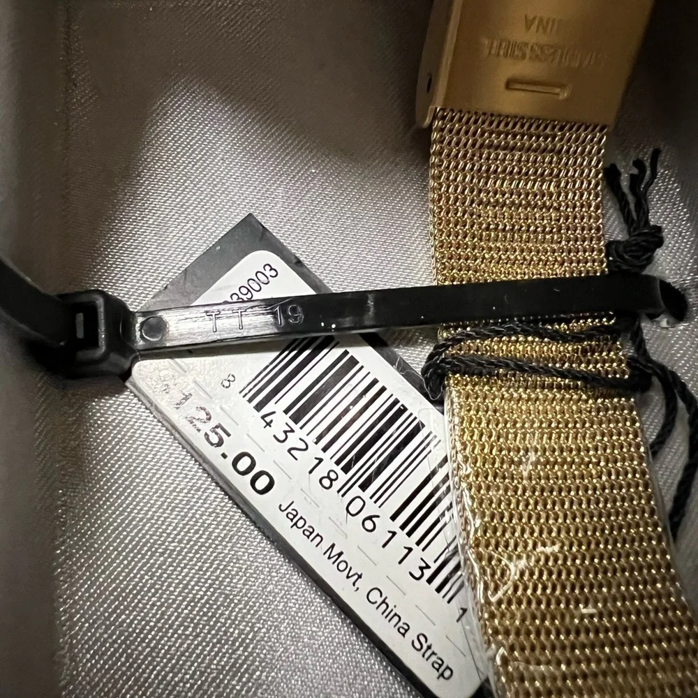Kenneth Cole New York Gold Tone Stainless Steel Mesh Band Watch NIB